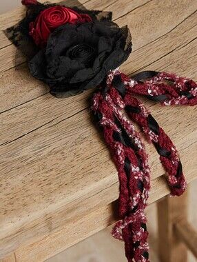 #1858 POL Midnight Romance Rose Boho Belt